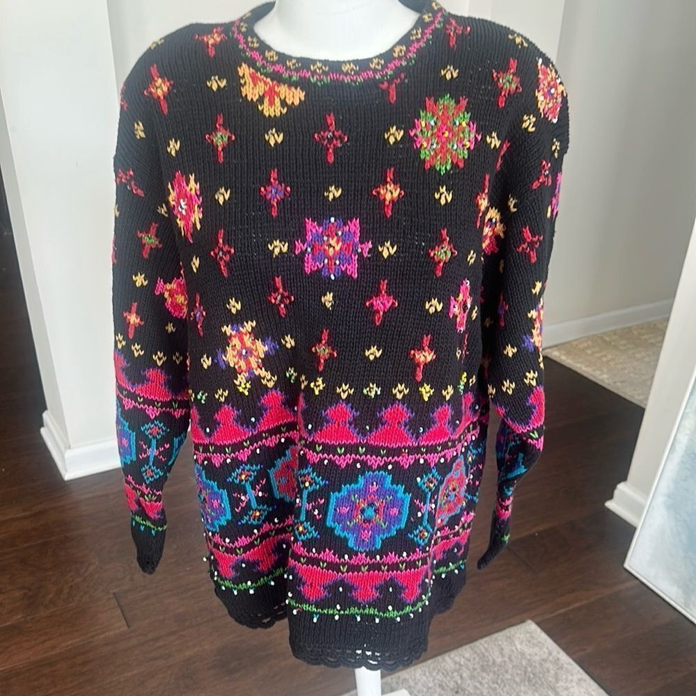 Casual Corner Limited Edition Hand Knitted Sweater L